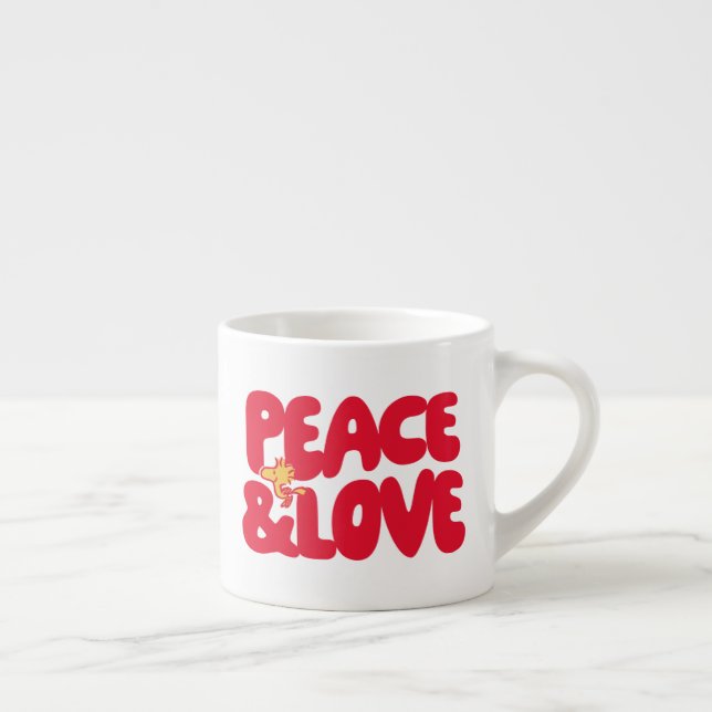 Taza De Espresso Cacahuetes | Woodstock de paz y amor (Derecha)