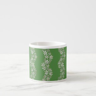 Taza De Espresso Cadena de margarita Flor gruesa Tiras de color ver