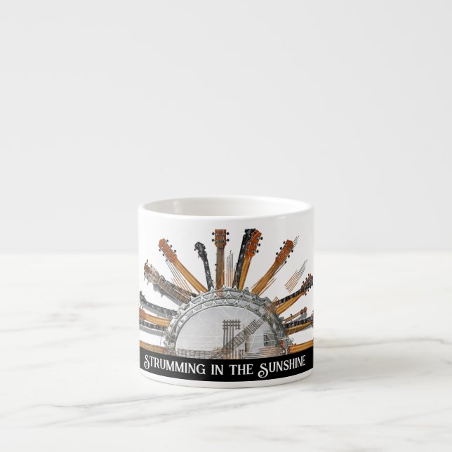 TAZA DE ESPRESSO CADENAS DE GUITARRA AL SOL (Frente)