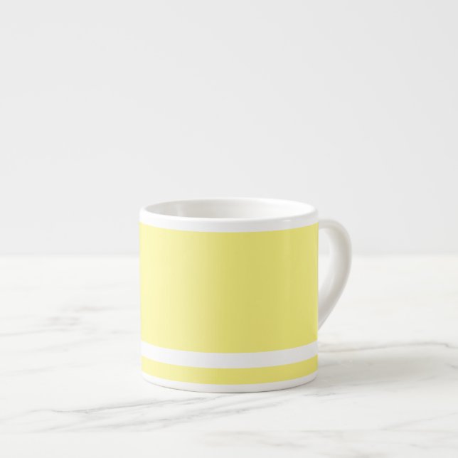 Taza De Espresso Café Amarillo fuerte con franja blanca (Derecha)