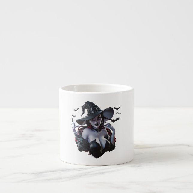 Taza De Espresso Café de Bruja espeleante Mug (Frente)