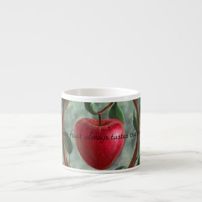Taza De Espresso Café de fruta prohibido (Frente)