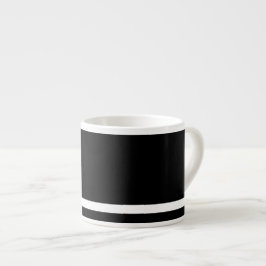 Taza De Espresso Café de negro fuerte con franja blanca