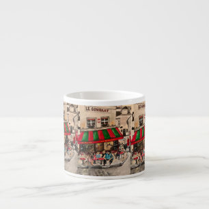 Taza De Espresso "Café en la ruda Norvins, Montmarte" París