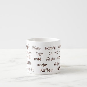 Taza De Espresso "Café" escrito en 13 idiomas Mug de Hueso China