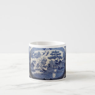 Taza De Espresso Café express azul del sauce