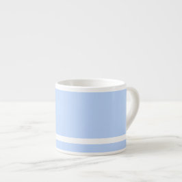 Taza De Espresso Café Fuerte Azul Pálido Con Banda Blanca