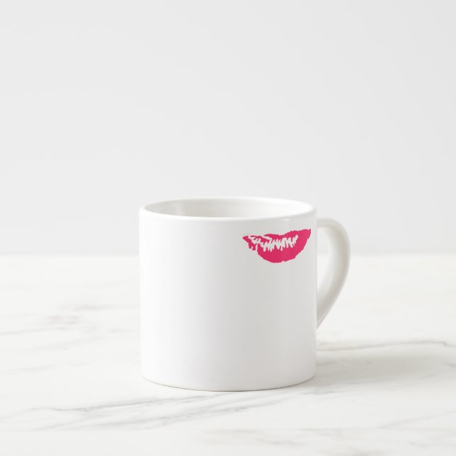 Taza De Espresso Café Lip Stain Mug-Lucky Pink (Derecha)