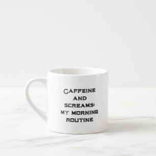 Taza De Espresso Cafeína Y Gritos Halloween Blanco