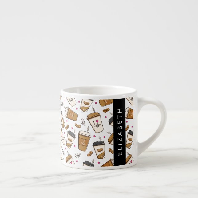Taza De Espresso Cafés, Frijoles para café, amante del café, nombre (Derecha)