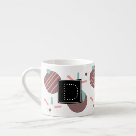 Taza De Espresso Cakepop Purpurina Corazón Confeti Patrón Monograma