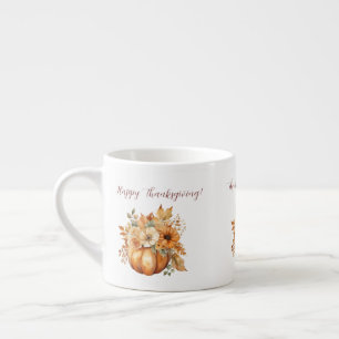 Taza De Espresso Calabaza acuática y flores-