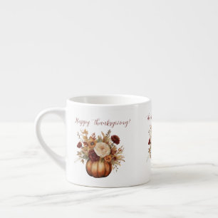 Taza De Espresso Calabaza acuática y flores-