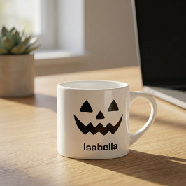 Taza De Espresso Calabaza De Jack O Lantern De Halloween Personaliz