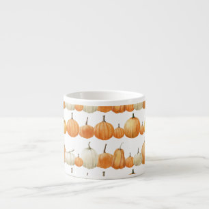 Taza De Espresso Calabaza otoñal: Patrón de Ilustracion acuarela