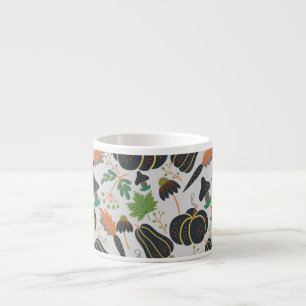 Taza De Espresso Calabaza patrón de zanahoria sin soldadura negro y