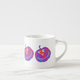 Taza De Espresso Calabaza psicodélica Corazón Espresso Mug