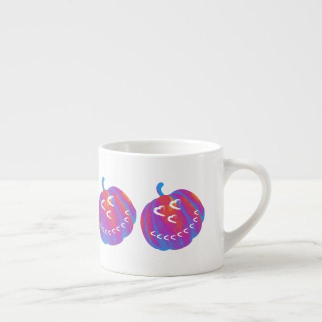 Taza De Espresso Calabaza psicodélica Corazón Espresso Mug (Derecha)