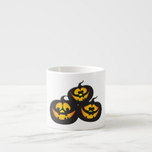 Taza De Espresso Calabazas de Halloween con expresiones divertidas