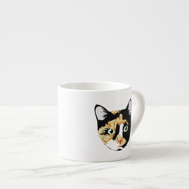 Taza De Espresso Calico Cat Bonita (Derecha)