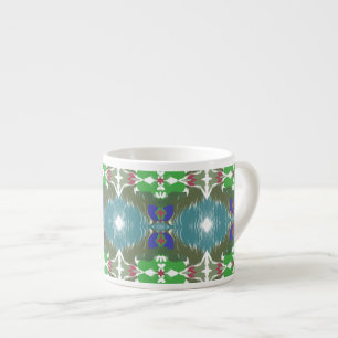 Taza De Espresso Calidoscopio de Marea Esmeralda