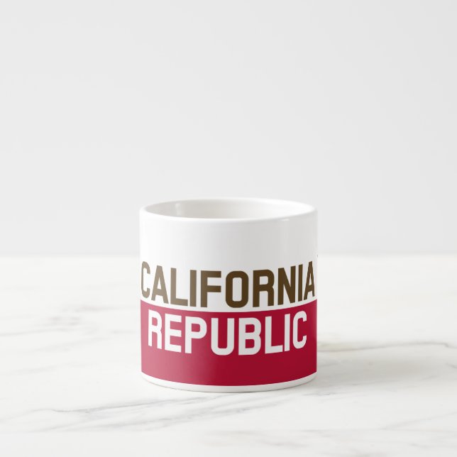 Taza De Espresso CALIFORNIA Bandera Estatal REPÚBLICA Diseños Afila (Frente)