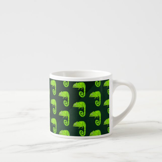 Taza De Espresso Camaleón lindo verde (Derecha)