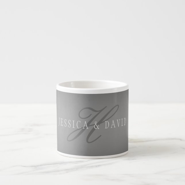 Taza De Espresso Cambiar Gradualmente el degradado Gris Cualquier n (Frente)