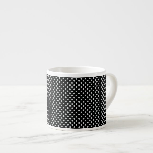 Taza De Espresso Cambiar puntos de polka gris Cualquier Personaliza (Derecha)
