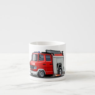 Taza De Espresso camión de bomberos personalizados