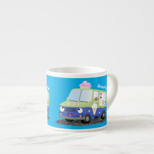Taza De Espresso Camión de helado de dibujos animados lindo y feliz