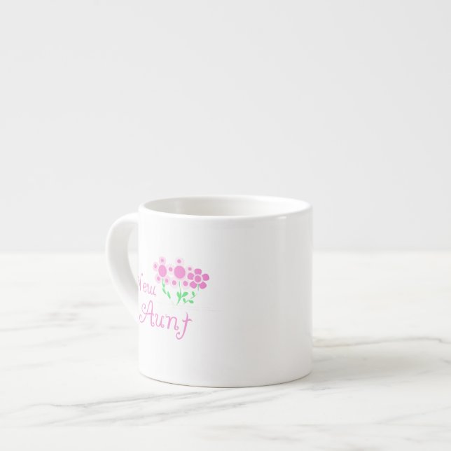 Taza De Espresso Camisetas y regalos de la tía Pink Flowers (Izquierda)