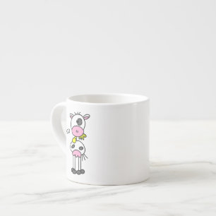 Taza De Espresso Camisetas y regalos de vaca con figuras de palitos