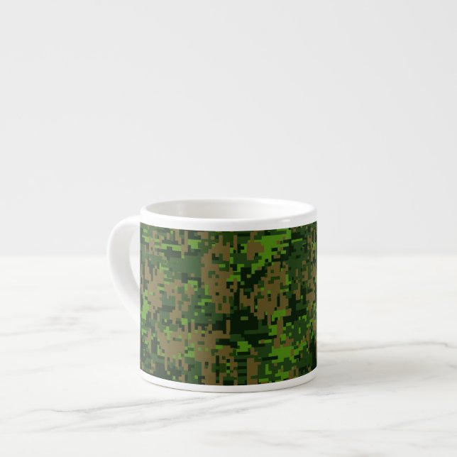 Taza De Espresso Camuflaje digital verde estilo Woodland (Izquierda)