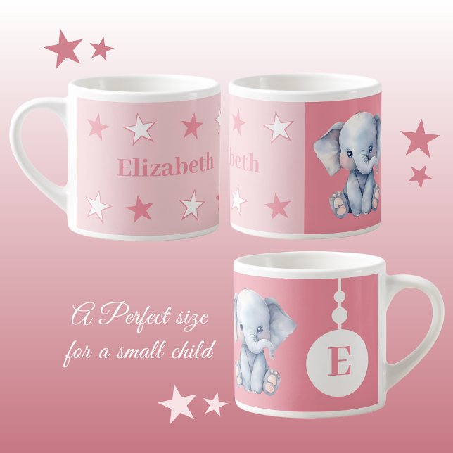 Taza De Espresso Canción de elefante para niños nombre personalizad (Subido por el creador)
