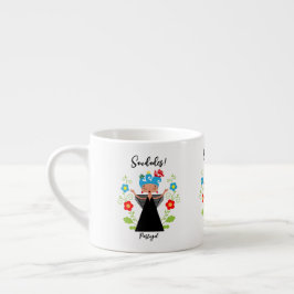 Taza De Espresso Cantante de fado con barcos de caravanas portugues