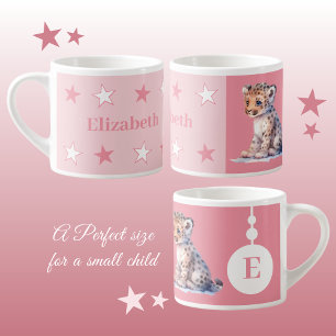 Taza De Espresso Canto de leopardo infantil de nombre personalizado