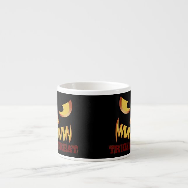 Taza De Espresso Cara de calabaza 2 (Frente)