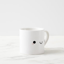 Taza De Espresso Cara japonesa sonriente linda del Emoticon de