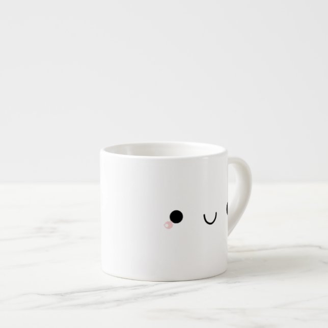 Taza De Espresso Cara japonesa sonriente linda del Emoticon de (Derecha)