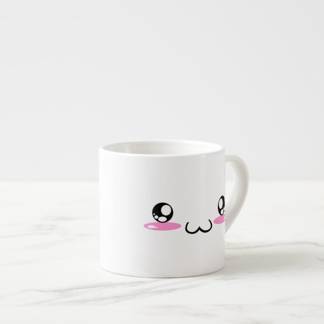 Taza De Espresso Cara japonesa sonriente linda del Emoticon de (Derecha)