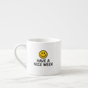 Taza De Espresso Cara Sonriente Amarilla Palabras Amables