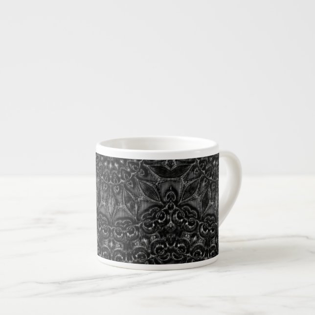 Taza De Espresso Carbón Mandala (Derecha)
