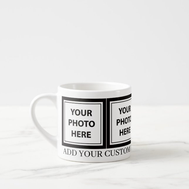 Taza De Espresso Cargar 4 fotos y añadir texto - imagen Personaliza (Izquierda)