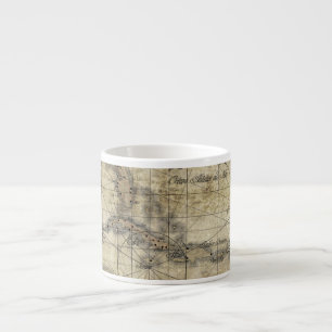 Taza De Espresso Caribe - mapa antiguo