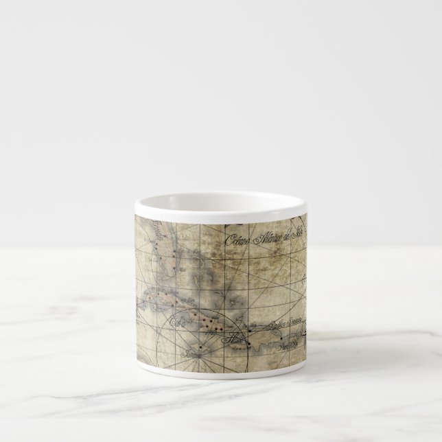 Taza De Espresso Caribe - mapa antiguo (Frente)