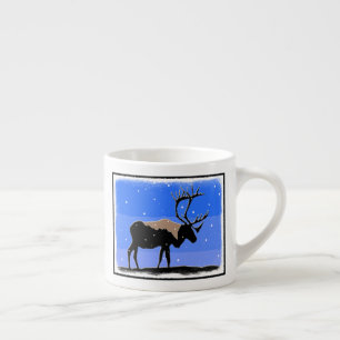 Taza De Espresso Caribou in Winter - Arte original de la vida salva