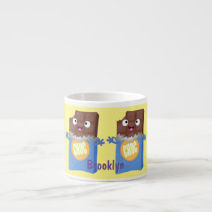 Taza De Espresso Caricatura de dibujos animados de un dulce chocola