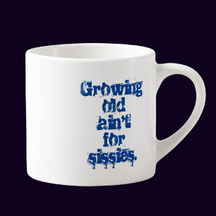 Taza De Espresso Cartas Azules Envejecer No es para Flojos 