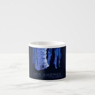 Taza De Espresso Cartel de viaje vintage de cueva caverna